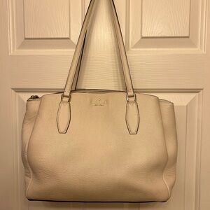 Kate Spade Cream Leather Tote Bag